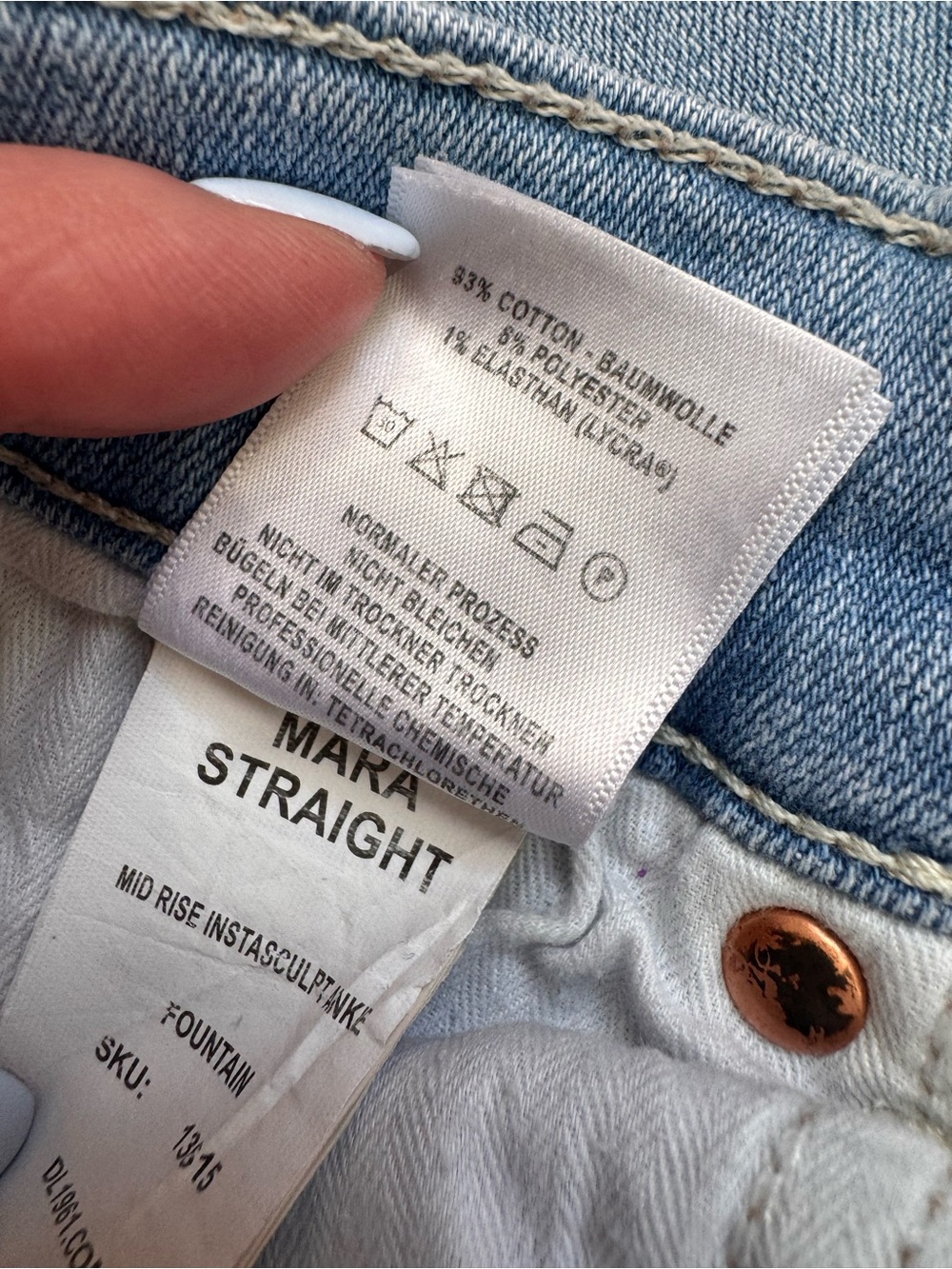 DL1961 Mara Straight Mid Rise Instasculpt Ankle Jeans | Fountain Wash | Size 26 - Picture 14 of 14